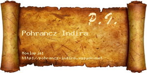 Pohrancz Indira névjegykártya